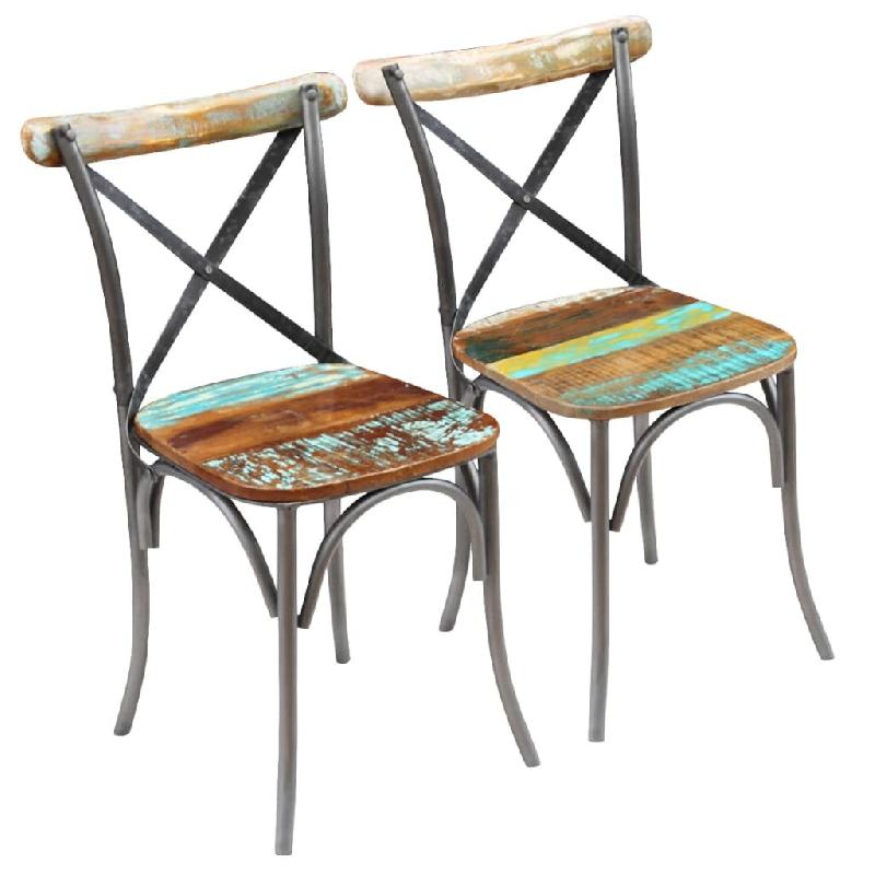 VidaXL Chaises à manger lot de 2 bois de récupération solide Modèle Orion Chic - 243722_0
