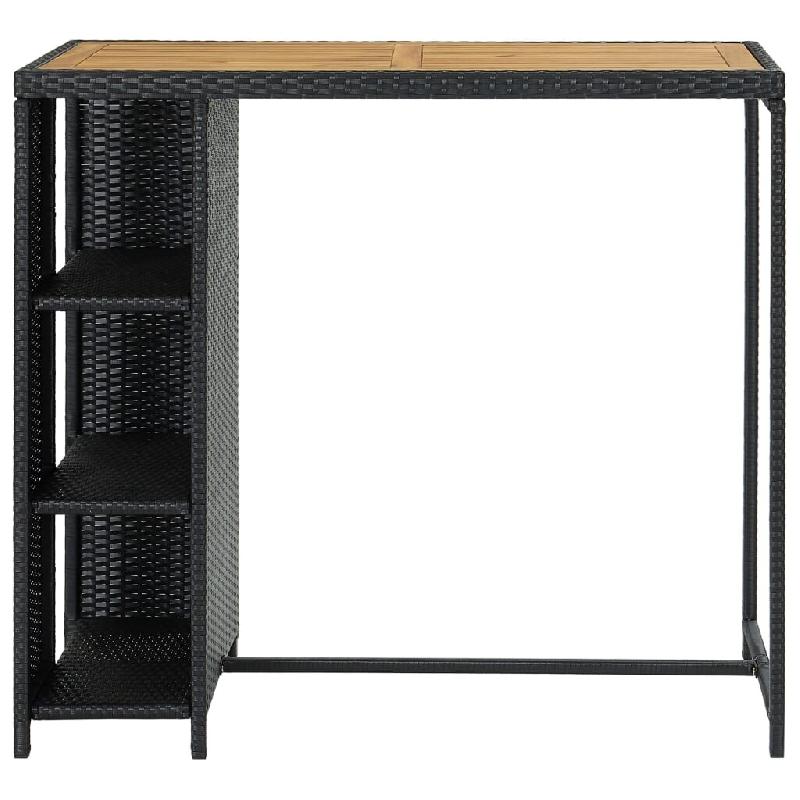 VidaXL Table de bar avec rangement Noir 120x60x110 cm Résine tressée Modèle Sirius Loft - plastique 313478_0