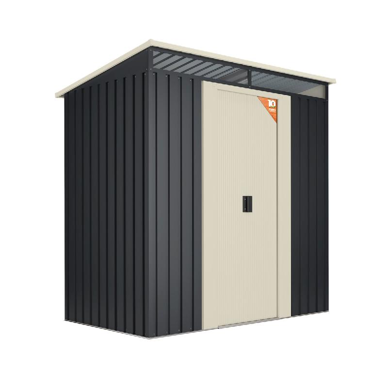 Wasabi - Abri de Jardin Métal 2,3m2 Stark avec Fenêtre - Porte coulissante double - Toit plat - Cabane extérieur - Cabanon rangement et stockage -_0