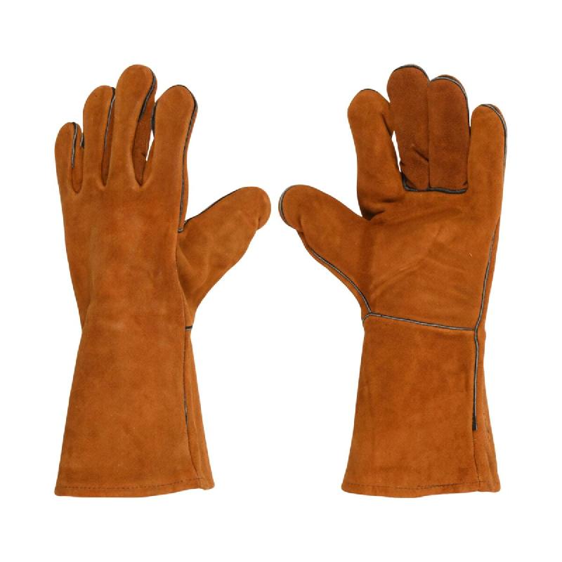 WellHome - Gants de Barbecue en Cuir xL pour vos barbecues de couleur Marron 16,5x4x37cm - marron cuir WH15650_0