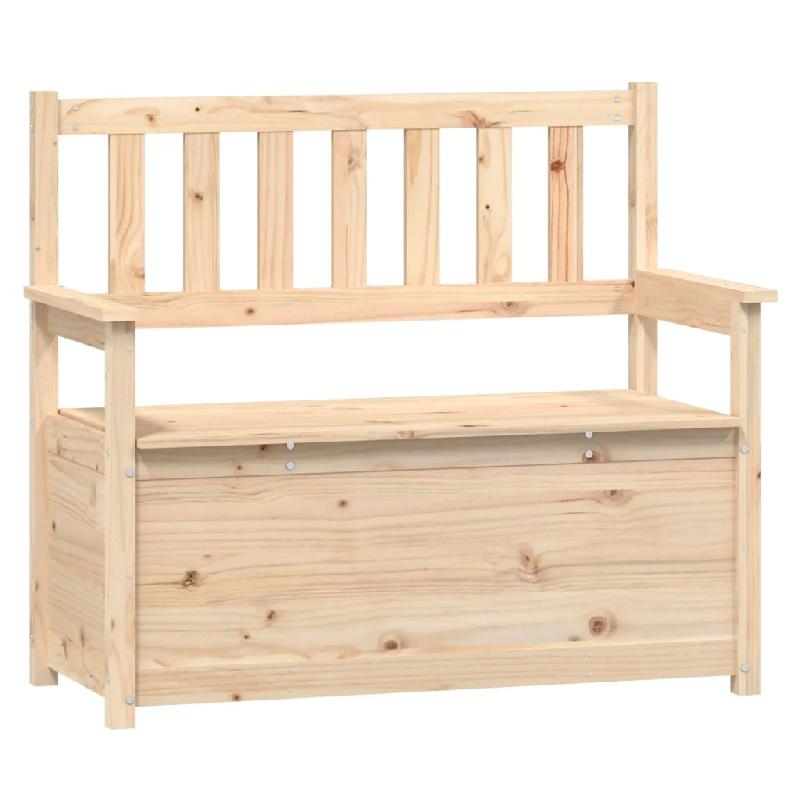 Banc banquette coffre de rangement en bois de pin massif - 112,5 x 51,5 x 96,5 cm - modèle 02_0010716_0