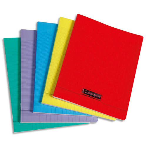 CAHIER PIQÛRE CALLIGRAPHE - 17 X 22 CM - 96 PAGES SEYES - LIGNE 8000 - POLYPROPYLENE - COLORIS ASSORTIS - LOT DE 10