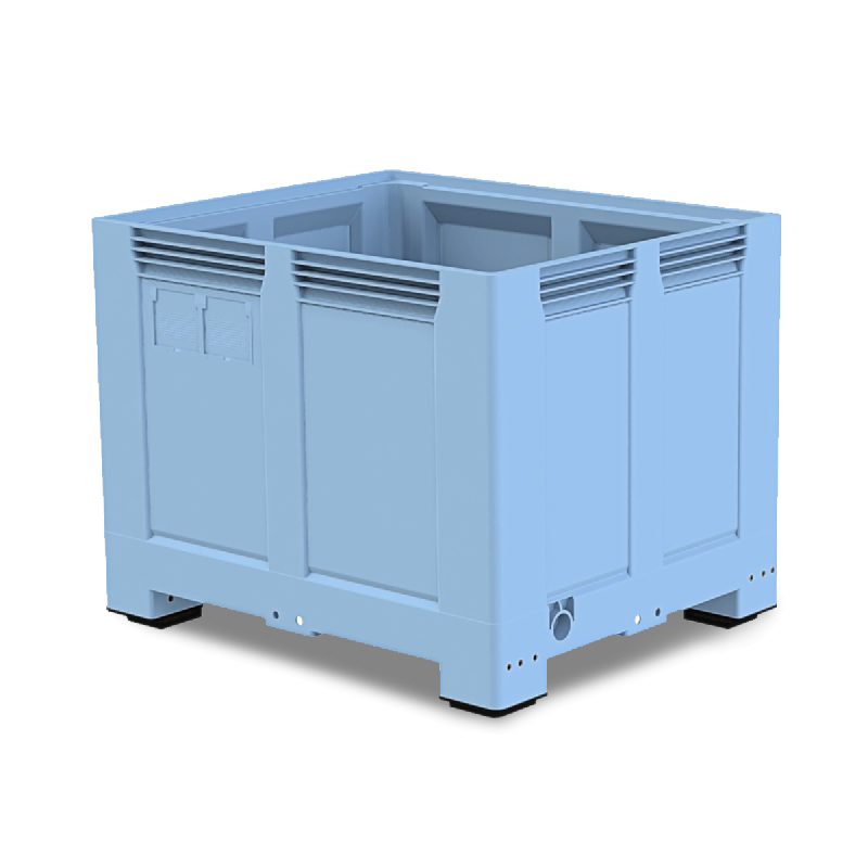 Caisse-palette plastique pleine renforcée haute - 1200 x 1000 mm - PEHD vierge - 888L - Charge 1000kg_0