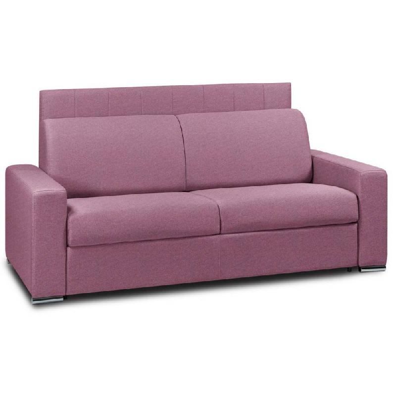 CANAPÉ LIT 3 PLACES LEVALLOIS EXPRESS LATTES 140CM TÊTE DE LIT INTÉGRÉE TWEED ROSE MATELAS 16 CM_0