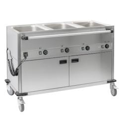 Chariot bain-marie à eau 3xGN 1/1 avec soubassement chauffant horizontal - G3611630073950_0