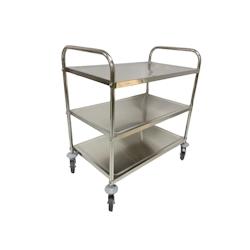 Chariot de service 860 x 530 mm - 3 niveaux PREMIUM / GOLDINOX - gris inox 3701770820795_0