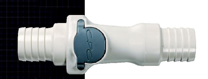 Coupleurs plastiques d'usage général - Série FFC35 - Polysulfone - Raccordement tubes 19mm DI - Passage direct sans clapet_0