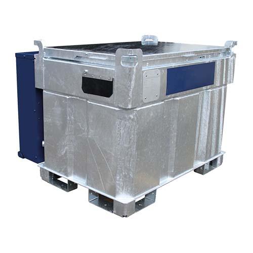Cuve mobile ADR GNR Adblue® compartimentée 450L - Acier galvanisé double paroi avec équipement complet_0