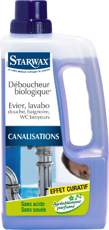 Déboucheur biologique STARWAX 1 L - Sans acide ni soude - Compatible fosse septique_0