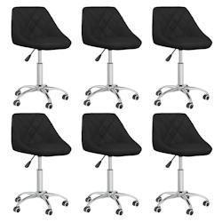 Décoshop26 - Lot de 6 chaises de salle à manger siège pivotant hauteur réglable en PVC noir DEC025443 - noir 3000255250660_0