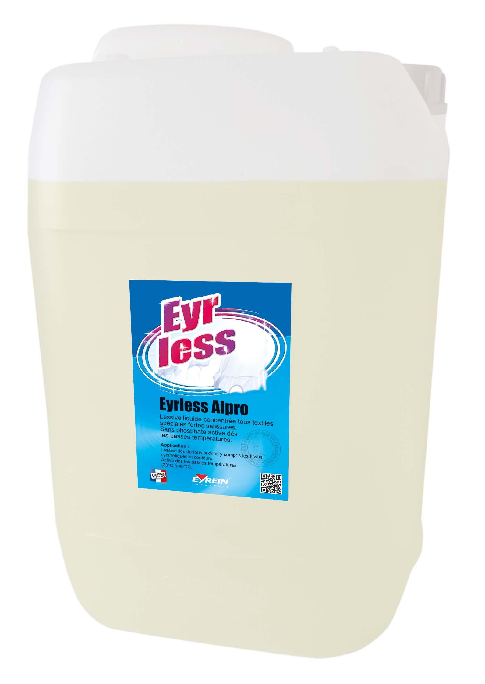 Eyrless AL PRO - Lessive liquide concentrée tous textiles - pH 12.5-14.0 - bidon 20L_0
