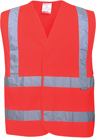 Gilet réfléchissant hi-vis baudrier & double ceinture rouge C470 - Taille L/XL - Certifié CE et conforme aux normes EN ISO 20471 Classe 2_0