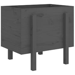 Helloshop26 - Jardinière bac lit surélevé plantes fleurs terrasse jardin 62 x 50 x 57 cm bois massif de pin gris 02_0037762 - 3000217788033_0