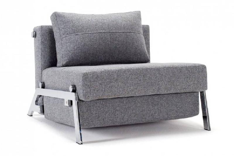 INNOVATION LIVING  FAUTEUIL DESIGN SOFABED CUBED 02 CHROME TWIST GRANITE CONVERTIBLE LIT 200*90 CM_0