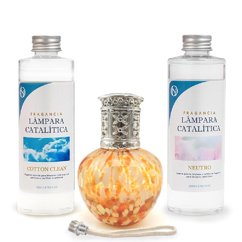 MamaManuela Orange Waves Catalytic Lamp Savings Pack + Cotton Clean Fragrance (500ml) + Neutral Cleaner (200ml) + Refill Wick - MM-LCAT-MOD5-20_0