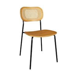 Now's Home - Lot De 2 Chaises En Bois Naturel Et Pieds En Metal Noir - 3256390249018_0