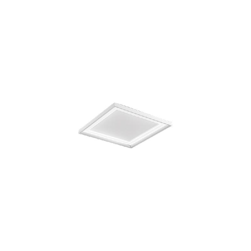 Plafonnier LED carré en métal blanc mat 40 W 3000 K, design minimaliste moderne, L. 50 x 50 cm - Perenz - blanc 8430 B LC_0