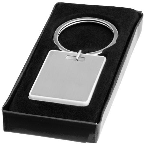 Porte-clés rectangulaire Donato 11810503 - bord de couleur - aluminium avec boîte cadeau noire_0