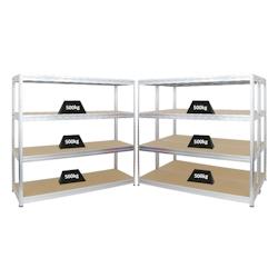 PROREGAL Mega Deal 3x Étagère charge lourde DINO | HxLxP 180x200x60cm | 500kg par niveau | Galvanisé | Lot d'étagères robustes de Garage Atelier_0