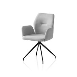 SalesFever Fauteuil | Fonction de rotation à 180° | Revêtement en tissu structuré | Cadre en métal | L 59 x P 58 x H 88 cm | gris clair – noir_0