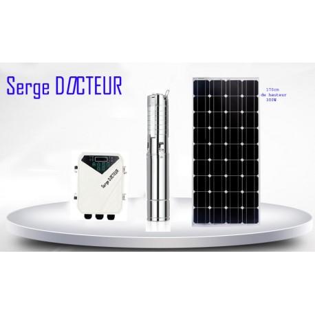 Sdmnt97835856 - Kit pompe solaire 200W 30 mètres complet - Serge Docteur - panneau 300W - débit 4000L/h_0