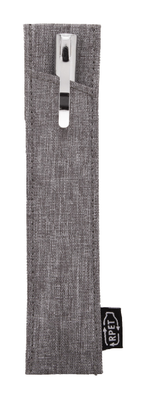 Stylo bille twist en métal - Corps en polyester RPET - Étui assorti - Encre bleue_0