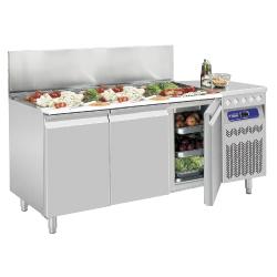Table frigorifique ventilée 3 portes GN 1/1 avec saladette réfrigérée SG3-G4/EL - inox, régulateur électronique, dégivrage automatique_0