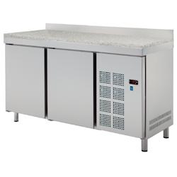 Table réfrigérée pour pâtisserie plan de travail en granit. 2 portes. - 1480x800x850 mm - 220 W 230/1V - 7M342170 Eurast - inox 7M342170_0