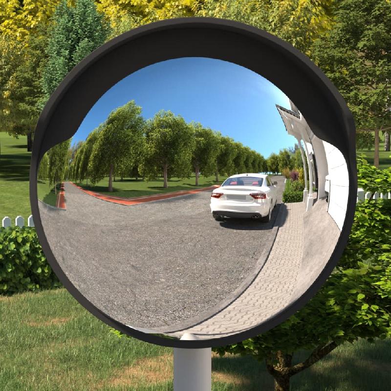 Vidaxl miroir de traffic convexe d'extérieur noir ø60 cm polycarbonate 153080_0