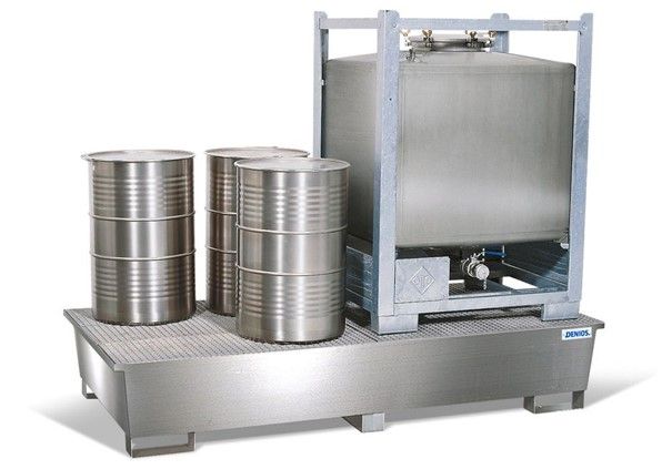 128285W - Bac de rétention Pro-Line inox pour 2 cuves de 1000 L - Résistance chimique et conformité réglementaire_0