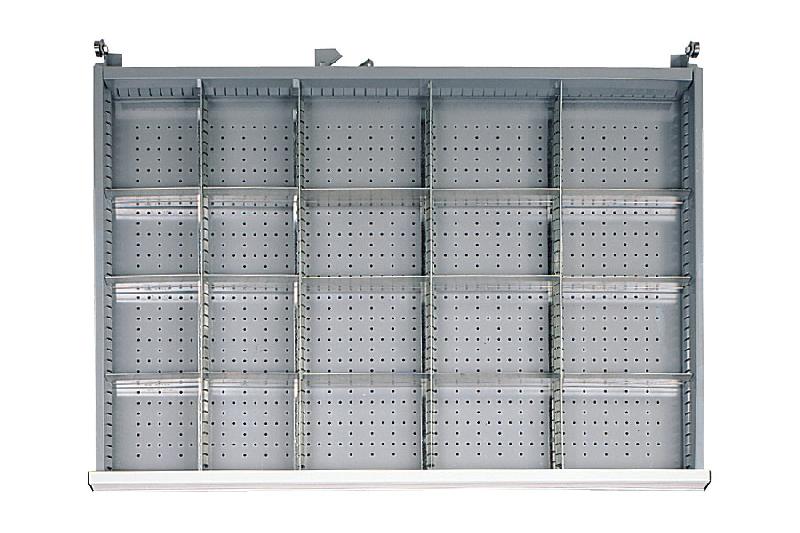 Agencement pour tiroir h.150 mm d'armoire métallique l en casiers amovibles l.140 + l.190 mm_0