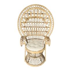 Anticline Créations Fauteuil emmanuelle rotin H146 x L96 x P51 - assise 43 cm (49 avec coussin) - marron Bois massif CS1499_0