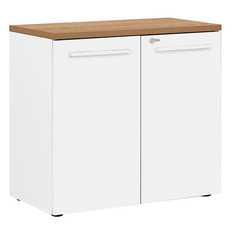 ARMOIRE BASSE DE BUREAU PORTES BATTANTES YES! MERISIER