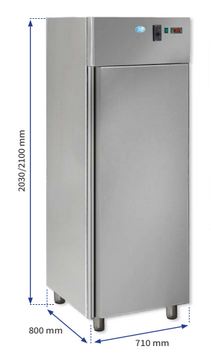Armoire réfrigérée positive boucherie 700 - GN 2/1 en inox avec porte vitrée et éclairage néon_0