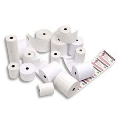 BOBINE TERMINAUX CARTE BANCAIRE ROLFAX - POUR IMPRIMANTE PORTATIVE TYPE INGENICO 8550 - 57 X 30 X 12 MM - PAPIER THERMIQUE - LONGUEUR 10 M - LOT DE 20