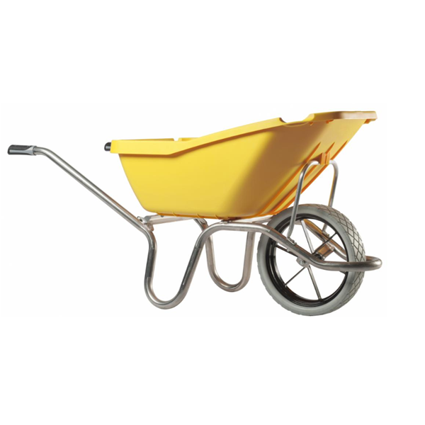 BROUETTE HAEMMERLIN PLUME 110 LITRES JAUNE ROUE INCREVABLE CHARGE UTILE 120 KG