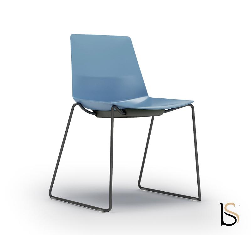 Chaise d'accueil CLUE pied traineau - Offisit - Vert_1