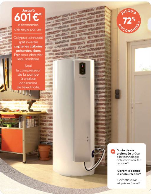 Chauffe-eau thermodynamique connecté avec unité extérieure - Calypso - Classe énergétique A+_0