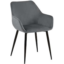 CLP Chaise de salle à manger Luena Gris foncé/Velours - gris textile 327424_0
