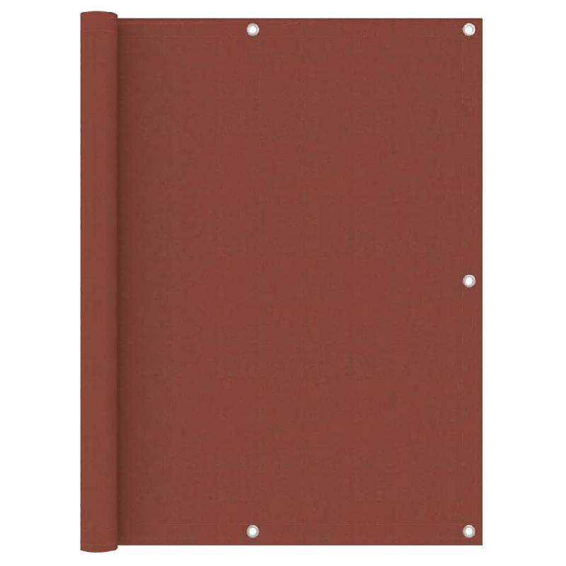 Écran de balcon imperméable 120 x 500 cm - Tissu Oxford terre cuite avec œillets en aluminium_0