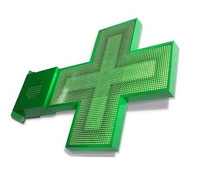 Full HD LED 1300 - Croix de pharmacie double face - SARL Identy Sign - Dimensions : 1300 x 1300 mm_0