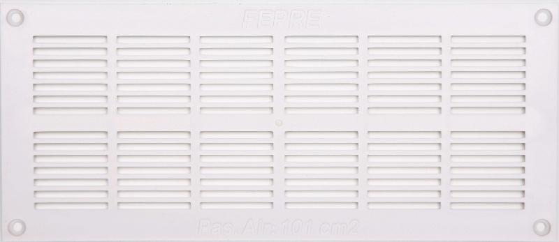 Grille d'aération ABS naturel - 11 x 25.5 cm - Pour intérieur et extérieur - Passage d'air 101 cm²_0