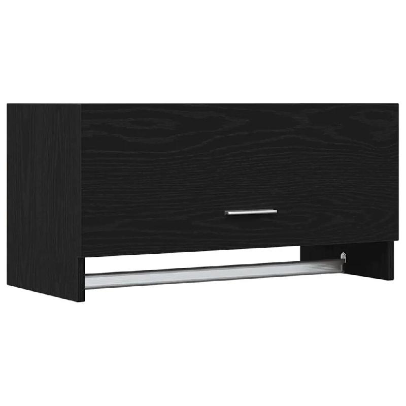Helloshop26 - Armoire murale minimaliste fonctionnelle pour rangement 70 x 32,5 x 35 cm en bois d'ingénierie chêne noir 02_0051907 - noir Bois massi_0