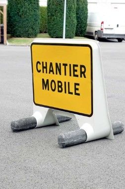 KC1 CM - Panneau de chantier mobile en polypropylène rigide - Direct Signalétique - Film rétroréfléchissant classe 1 ou 2_0