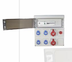Mcidst0060 - Armoire électrique de chantier - H2MC - fil incandescent 650°C - Coffret de prises Mono 63A avec interrupteur frontal_0