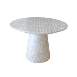 Now's Home - Table Basse Ronde En Coquille De  Capiz Verte 58x58x40cm Zina - 3256391040690_0