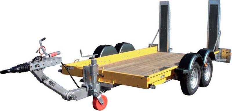 Remorque porte-engins 3.5t - 6.36m - 2 essieux - châssis galvanisé et rampes réglables_0