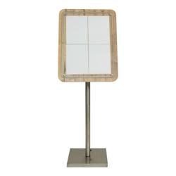 Securit® Ensemble de Support de Menu – Finition Bois – Affiche 4xA4 – 23,6 kg - marron inox ECM-125-4A4OAK-COMP_0