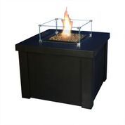 Table basse - brasero chauffant à gaz Cubix avec perles de verre, pierres de lave et accessoires inclus_0