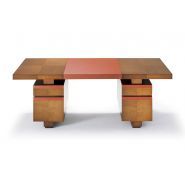 Taïpan - Bureau de direction - Hugues Chevalier - Bois de Sycomore, cuir catégorie B - Dimensions 220x110x77 cm_0